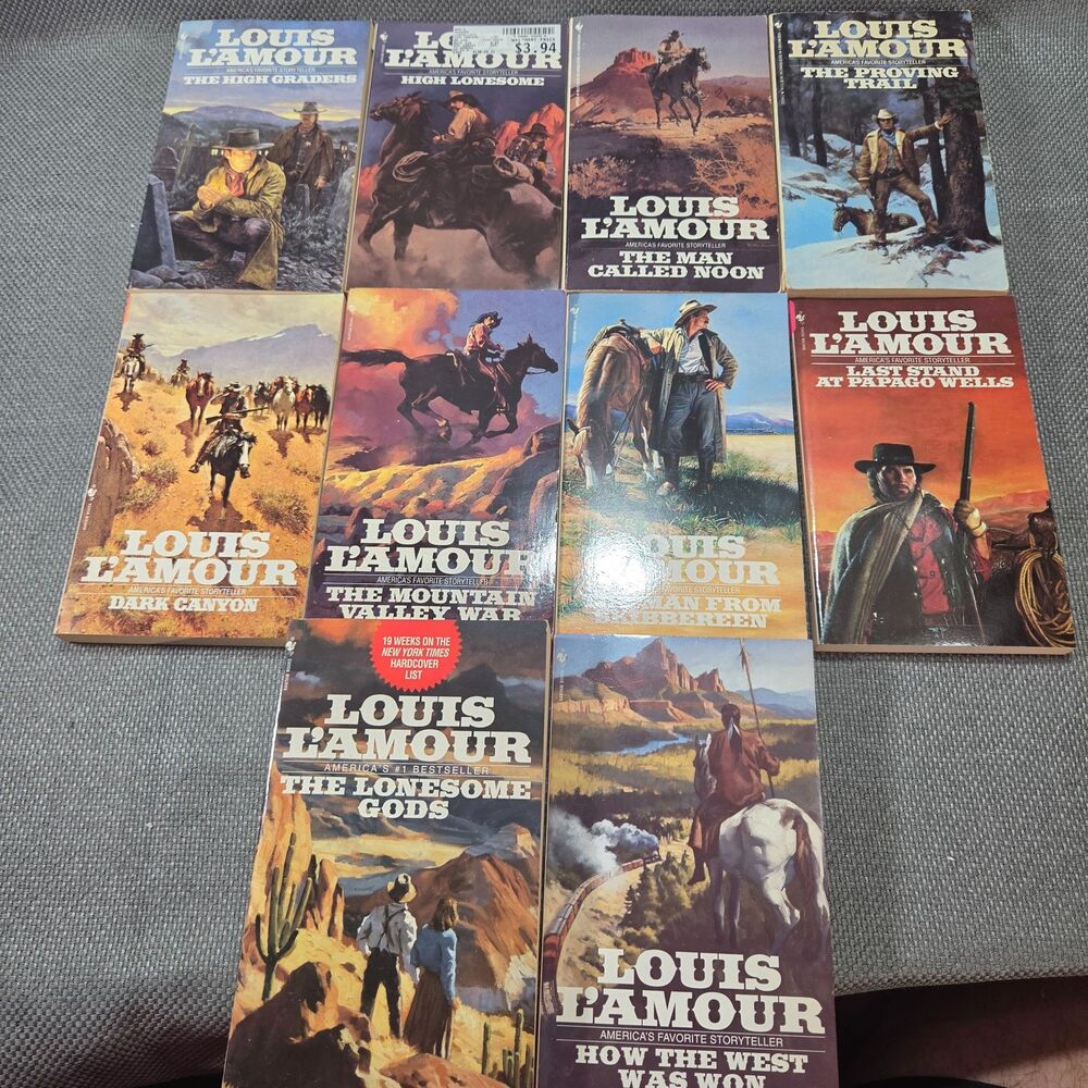 Lot of 10 Louis L'Amour Western Paperbacks Bantam Classic Frontier Fiction Lot